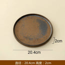 Axyaa Rust Glazed Ceramic Flat Steak Sushi Dessert Restaurant Plates
