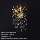 Axyaa Gold Aluminum Crystal Wall Lamp for High-End Nordic Luxury Living Room
