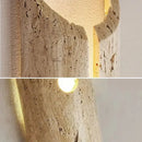 Axyaa Travertine LED Wall Lamps Yellow Cave Stone Lights for Indoor Bedroom & Living Room