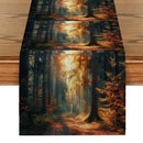 Axyaa Autumn Forest Sunshine Table Runner for Kitchen Dining and Party Decor