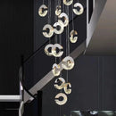 Axyaa Crystal Chandelier Stair Pendant Living Room Interior Lighting