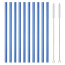 Axyaa 12Pcs Glass Straw Set: Reusable Straws 8'' Long with Cleaning Brush