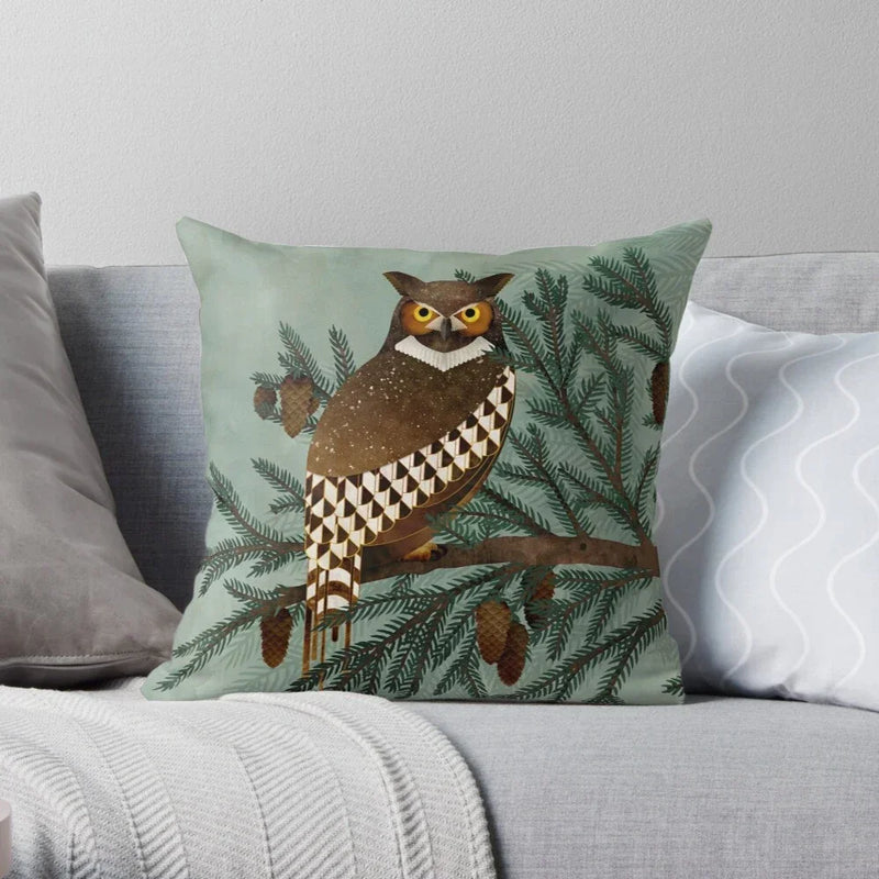 Cute Cat Decorative Pillow Case Cover for Modern Living Room Sofa by Axyaa