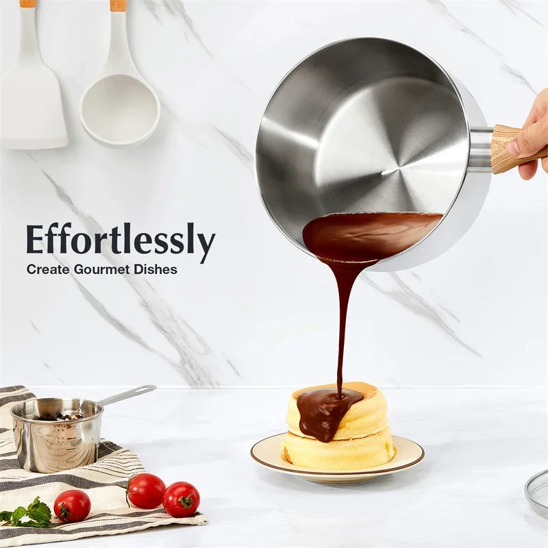 Axyaa Stainless Steel Saucepan with Bakelite Handle