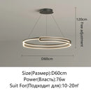Axyaa LED Round Chandelier for Dining Room Living Room Bar Hotel Study Ceiling Lamp