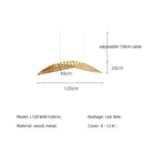 Axyaa Nordic Wood Fish Bone LED Pendant Chandelier - Modern Dining Room Hanging Lamp