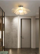 White Acrylic Flower Pendant Lamp by Axyaa: Modern Minimalist Ceiling Light for Dining Room & Bedroom