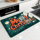 Axyaa Christmas Drying Mat - Absorbent & Antiskid Kitchen Pad