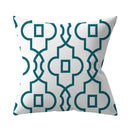 Teal Blue Green Floral Stripe Geometric Pillowcase by Axyaa for Home Decor