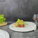 Axya White Ceramic Western Steak Plate Dinner Sushi Dessert Fruit Salad Bowl
