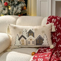 Embroidered Christmas Pillow Cover with Color Letters - Axyaa Brand