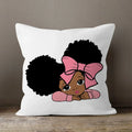 Axyaa Cartoon Girl Pillow Case: Soft Short Plush Cushion Cover for Sofa & Home Decor