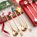 Axyaa Christmas Cutlery Set with Festive Decor Spoons & Forks