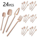 Axyaa 24-Piece Stainless Steel Cutlery Set in Matte Black Finish