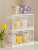 Axyaa Glass Cup Holder Tray Organizer for Kitchen and Living Room Storage