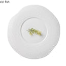 Axyaa White Bead Ceramic Plate - Steak, Pasta, Dessert, Molecular Cuisine Tableware