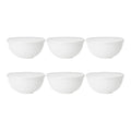 Axyaa White Plastic Bowls with Lid Set for Kitchen, RV, Camping - Pack of 6