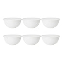 Axyaa White Plastic Bowls with Lid Set for Kitchen, RV, Camping - Pack of 6
