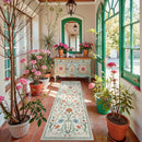 Nordic Flower Print Runner Rug by Axyaa: Advanced Light Luxury Corridor Mat