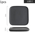 Axyaa Black Frosted Ceramic Steak Plates for Home & Commercial Use