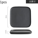 Axyaa Black Frosted Ceramic Steak Plates Set - Western Specialty Tableware