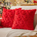 Axyaa Green Snowflake Pillow Cover 45x45cm: Holiday Decor for Winter Season
