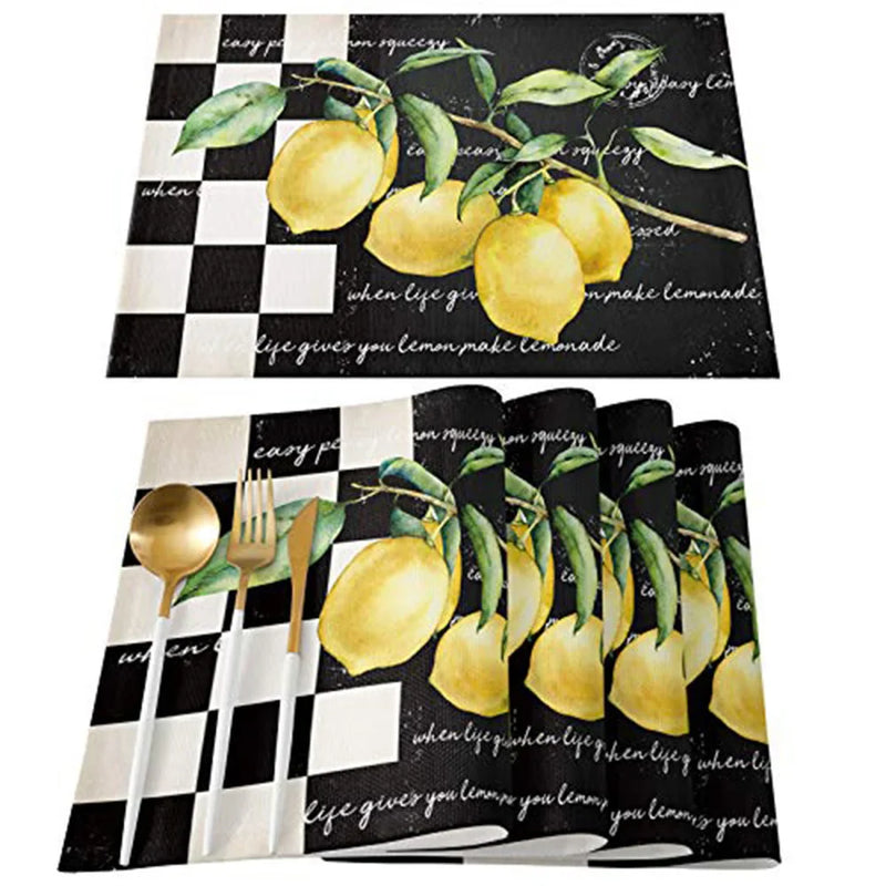 Axyaa Vintage Flower Non-slip Table Mats - Set of 6
