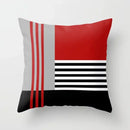 Axyaa Geometric Throw Pillow Cover Set in Red, Blue, and Gray