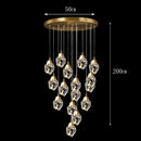 Axyaa Crystal Stair Chandelier: Modern LED Ceiling Hanging Light for Living Room