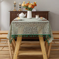 Axyaa French Floral Tassels Jacquard Lace Tablecloth - Elegant Art Decoration