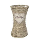 Axyaa Rattan Vase: Country Retro Bouquet Holder & Tabletop Storage Basket