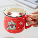 Axyaa Christmas Santa Style Ceramic Mousse Cup Set