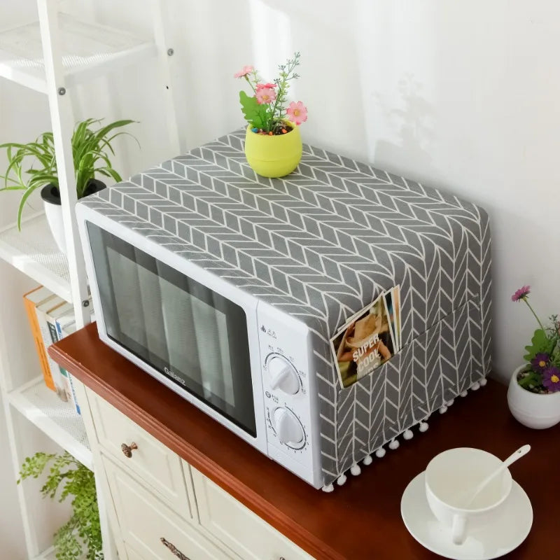 Axya Cotton Linen Microwave Cover - Dustproof Electric Baking Oven Cover