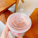Axyaa Cherry Blossom Straw Water Bottle: Double Layer, Large Capacity Tumbler Cup