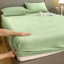 Axyaa Plush Velvet Fitted Sheet Set 3-Piece - High Quality Soft Mattress Cover & Pillowcase