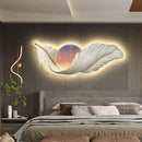 Axyaa Feather LED Wall Clock - Luxury Art Decor for Living Room - Silent, Large & Stylish