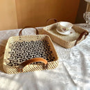 Axyaa Rattan Woven Storage Basket and Snack Tray - High-Grade Fruit Plate