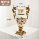 Axyaa Chinese Ceramic Craft Vase: Home Art Flower Arrangement Decoration
