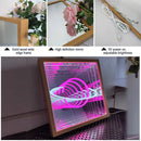 Axyaa 3D Star Tunnel Mirror Neon Light with Wooden Frame and USB Power