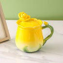 Axyaa Ceramic Rose Butterfly Teacup Set Milk Coffee Cup Camellia Afternoon Exquisite