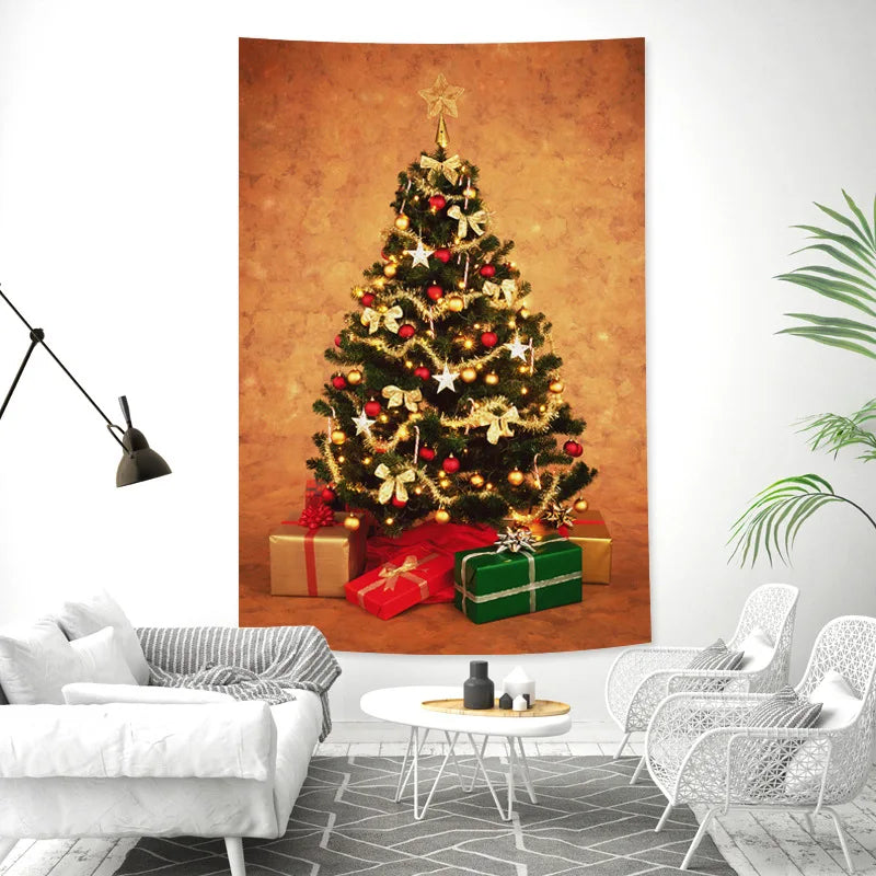 Axyaa Christmas Tree Tapestry Wall Hanging Holiday Decoration