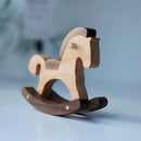 Axyaa Wooden Horse Desktop Ornament Toy - Childhood Happiness in Black Walnut