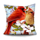 Axyaa Bird Oil Painting Cushion Cover - Chinese Style Home Decor