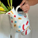 Axyaa Ceramic Vase: Irregular Surface Flower Pot for Desk Decoration and Floral Arrangement