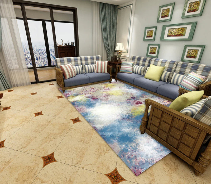 Axyaa Marble Texture Printed Carpet for Home Living Room and Bedroom Decoration