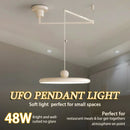 Axyaa UFO Cream Swing Arm Dining Room Chandelier - Modern Nordic Bauhaus Design