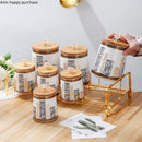 Axya Bamboo Lid Ceramic Airtight Kitchen Storage Jar