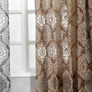 Axyaa European Jacquard Brown Curtains with Retro Hollow Pattern for Living Rooms