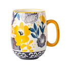 Axyaa Painted Camellia Flower Ceramic Coffee Mug Large Capacity Exquisite Breakfast Tea Cup