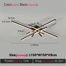 Axyaa Black Chandelier LED Ceiling Lamp Set - Nordic Minimalist Design
